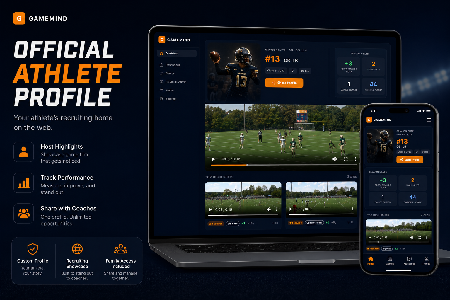GameMind athlete profile